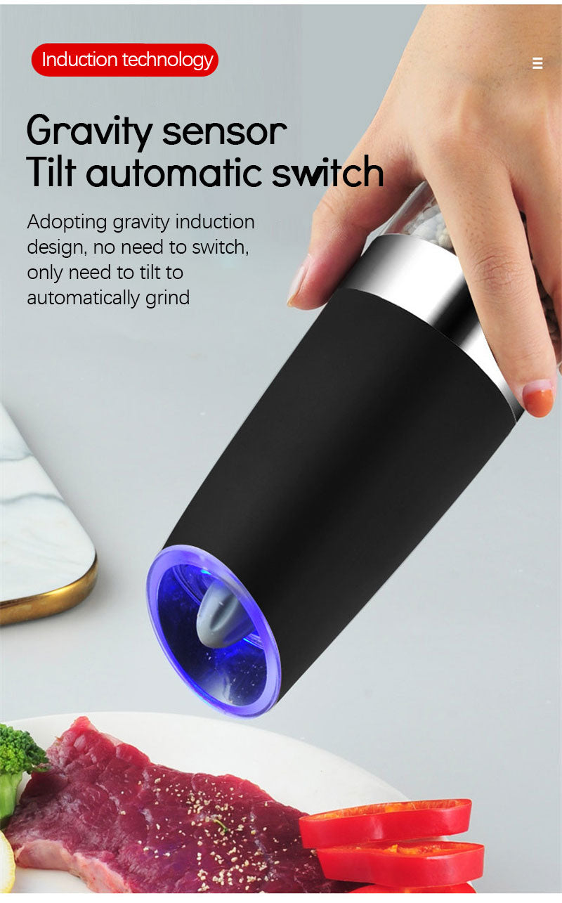 Electric Salt & Pepper Grinder - Automatic Spice Mill with Adjustable Coarseness